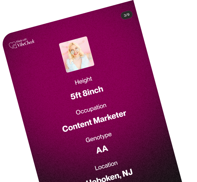 VibeCheck intro profile